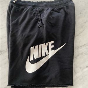 Nike sweatpant material shorts